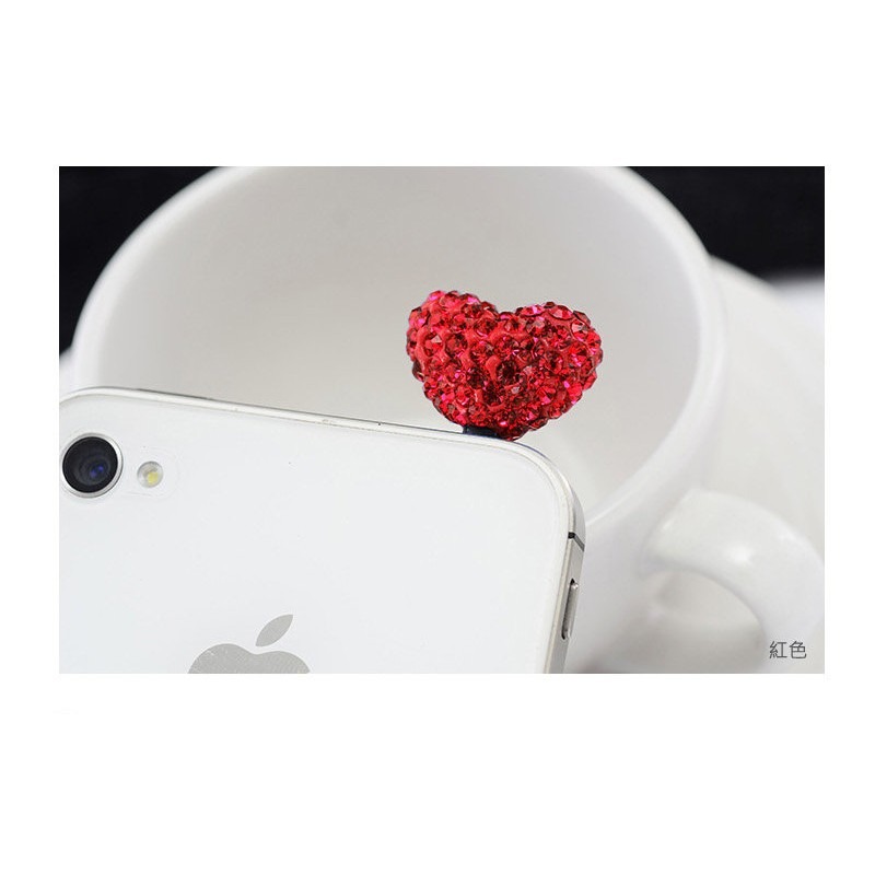 心型 鑽石耳機孔防塵塞 耳機塞 3.5mm耳機孔 愛心水鑽 防潮塞 耳機防塵塞 耳機孔塞 手機防塵塞 適用蘋果安卓-細節圖6