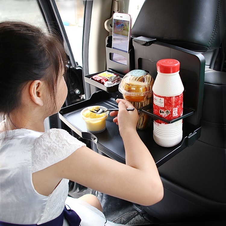 精品系列 多功能車用椅背餐盤 汽車折疊飲料架 杯架 水杯架 大餐盤 摺疊餐桌 餐台 托盤 置物架 後座椅餐盤 車用餐桌-細節圖6