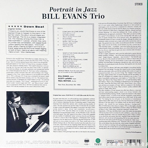 @【WAXTIME】Bill Evans:Portrait In Jazz比爾.伊凡斯:爵士肖像(限量彩膠)-細節圖2