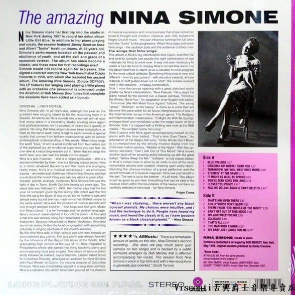 @【WAXTIME】Nina Simone:The Amazing Nina Simone(彩膠唱片)-細節圖2