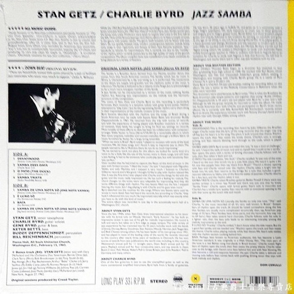 @【WAXTIME】Stan Getz & Charlie Byrd:Jazz Samba(限量彩膠)-細節圖2