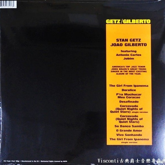 【Dol預購】Stan Getz & Joao Gilberto史坦.蓋茲:蓋茲與吉芭托(黑膠唱片)-細節圖2