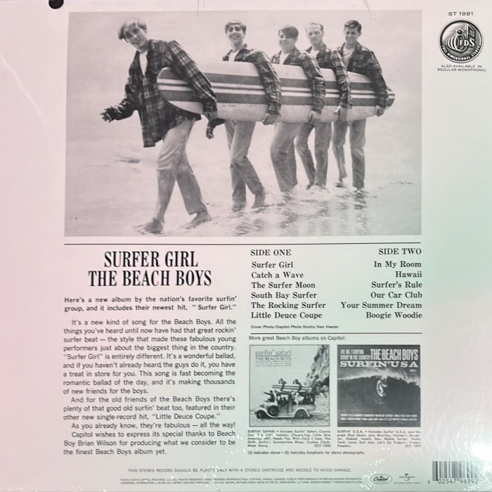 @【Capitol】The Beach Boys: Surfer Girl (黑膠唱片)-細節圖2
