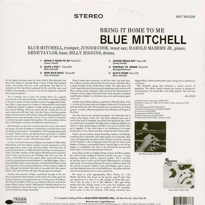 【Blue Note】Blue Mitchell: Bring It Home To Me (Tone Poet黑膠)-細節圖2