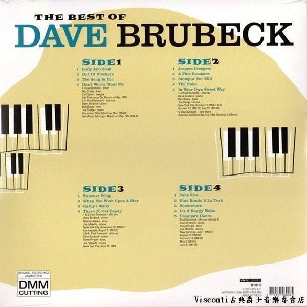 【Vinyl Passion】The Best Of Dave Brubeck最好的戴夫.布魯貝克(二張黑膠唱片)-細節圖2