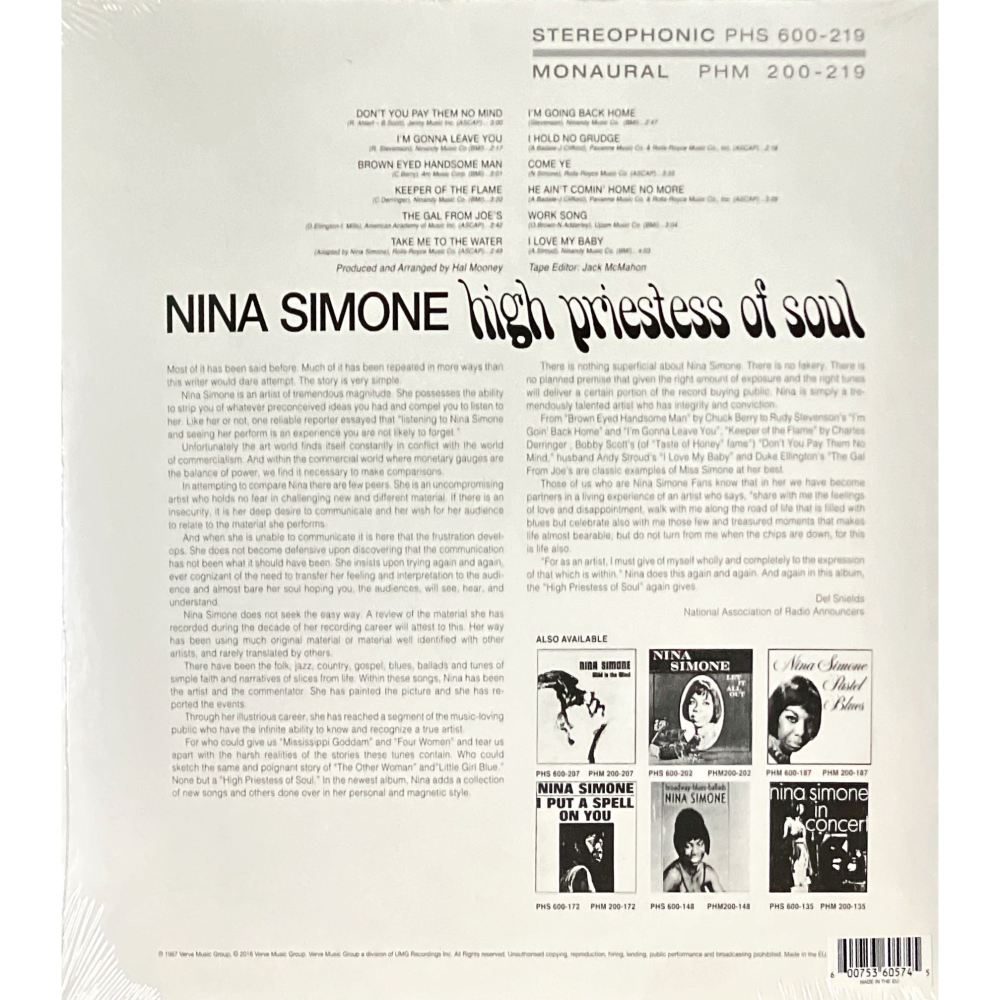 【Verve】Nina Simone: High Priestess Of Soul(黑膠唱片)-細節圖2