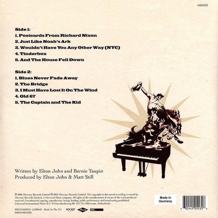 【Mercury】Elton John:The Captain & The Kid艾爾頓.強:奇異船長與鋼琴小子-黑膠-細節圖2