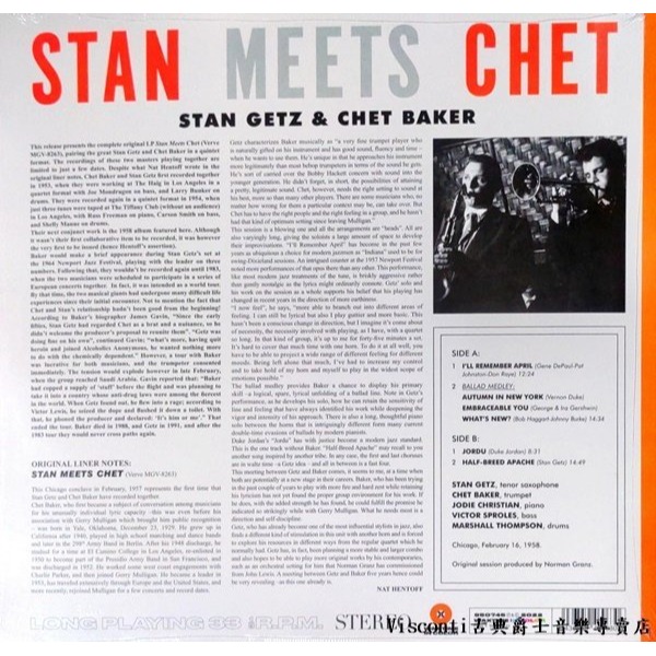 @【WAXTIME】Stan Getz & Chet Baker:Stan Meets Chet(限量彩膠)-細節圖2