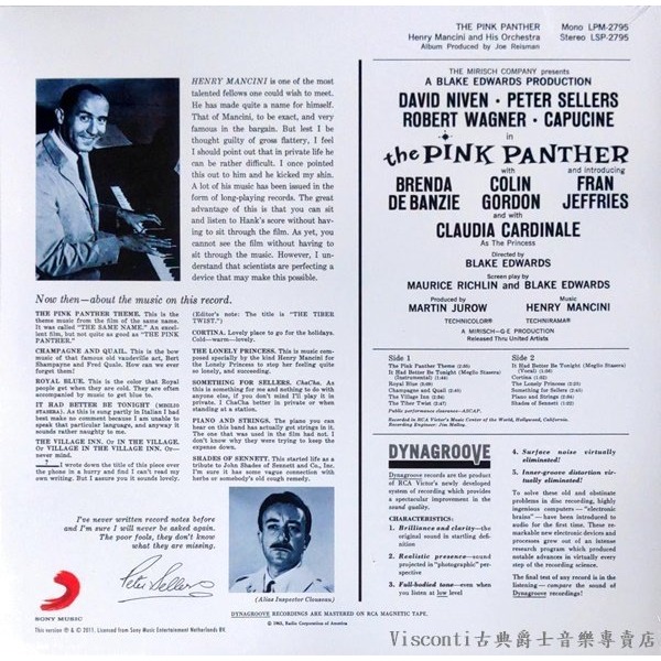 【Speakers Corner】The Pink Panther粉紅豹-電影原聲帶(Henry Mancini)黑膠-細節圖2
