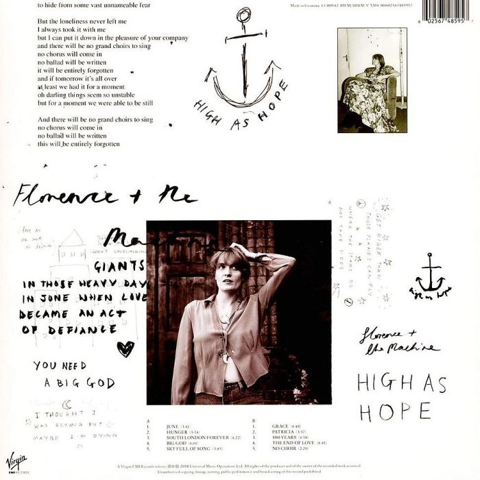 【Island】Florence + The Machine芙蘿倫絲機進份子:High As Hope (黑膠唱片)-細節圖2
