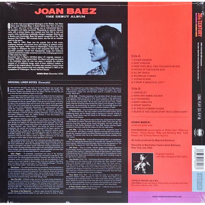 @【20th Century Masterworks】Joan Baez:Debut Album(限量彩膠)-細節圖2