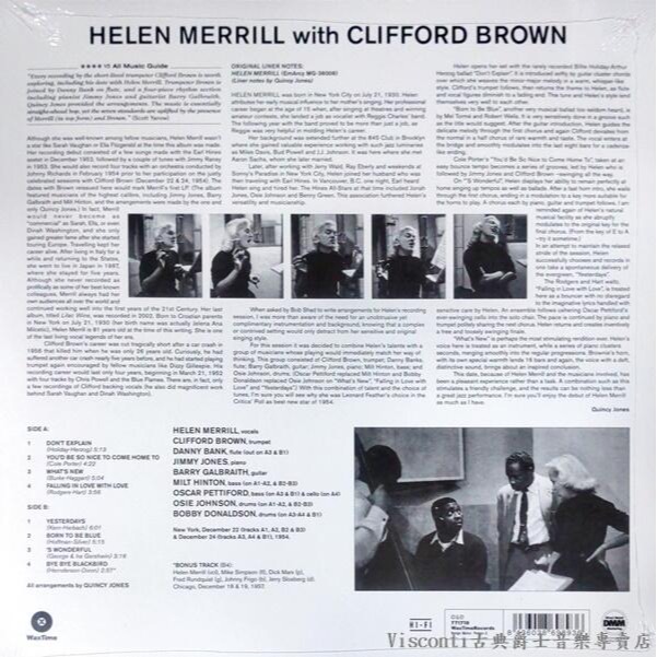 @【Waxtime】Helen Merrill: Helen Merill(黑膠唱片)-細節圖2