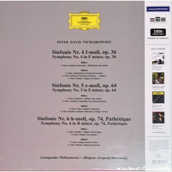 @【Analogphonic】柴可夫斯基:第四,五,六號交響曲(穆拉汶斯基,列寧格勒愛樂)(三張黑膠唱片)-細節圖2