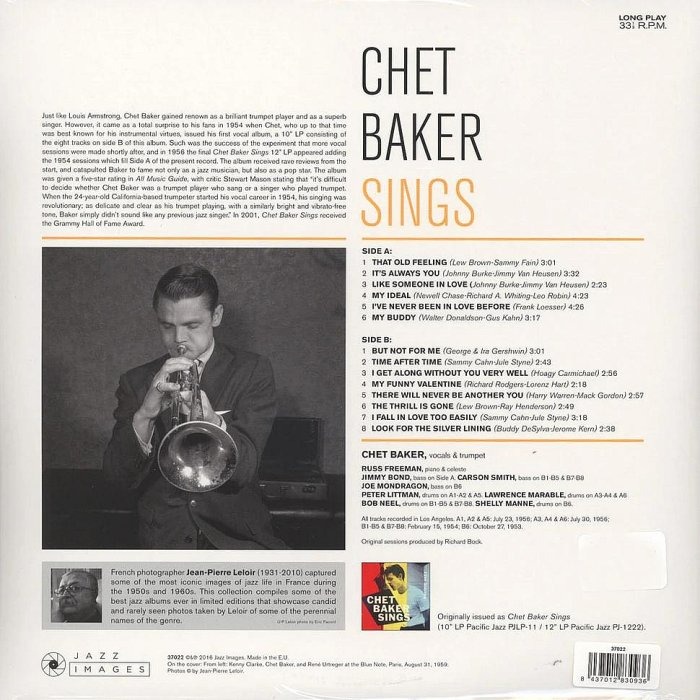 【Jazz Images預購】Chet Baker:Chet Baker Sings (限量彩膠)-細節圖2