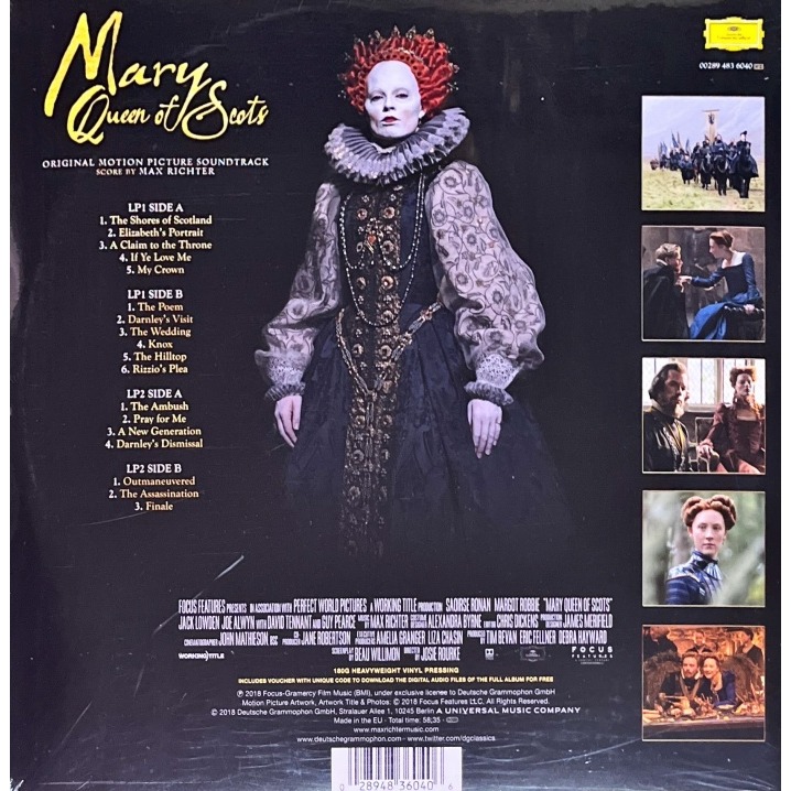 【DG】Mary Queen Of Scots雙后傳-電影原聲帶(Max Richter)(二張黑膠唱片)-細節圖2