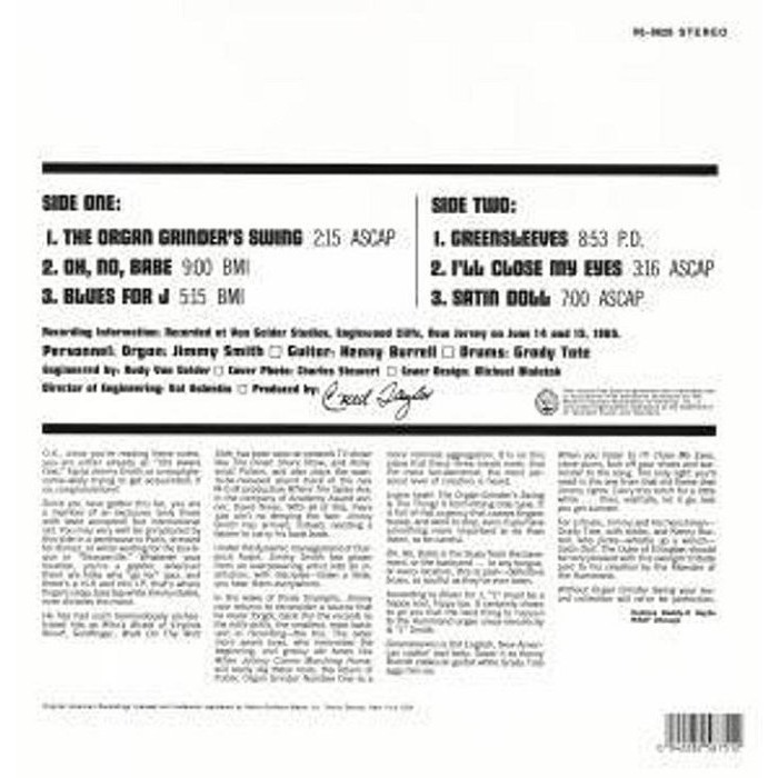 【Verve】Jimmy Smith : Organ Grinder Swing (黑膠唱片)-細節圖2