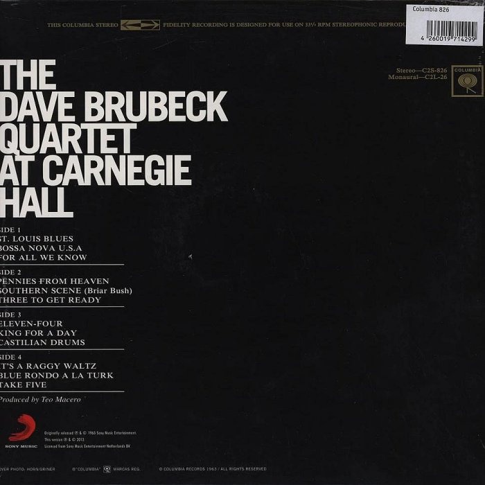 【Speakers Corner】Dave Brubeck: At Carnegie Hall (二張黑膠唱片)-細節圖2