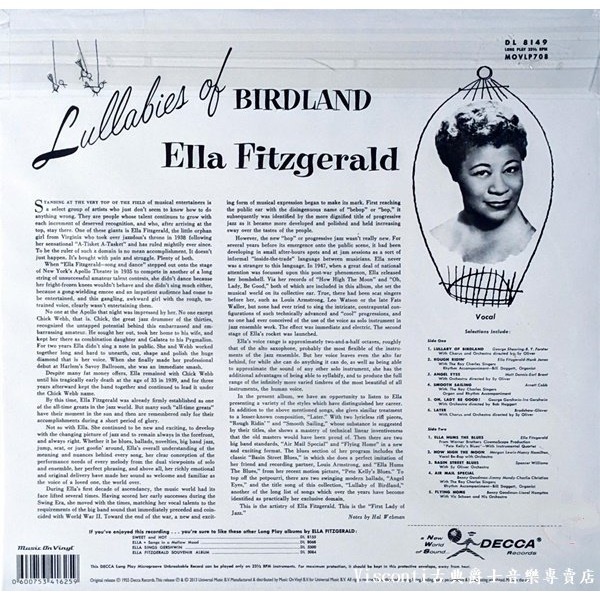 @【Music On Vinyl】Ella Fitzgerald艾拉.費茲潔拉:鳥園搖籃曲(黑膠唱片)-細節圖2