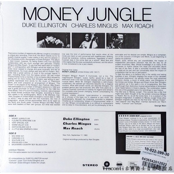 @【WAXTIME】Duke Ellington:Money Jungle艾靈頓公爵:金錢叢林(黑膠唱片)-細節圖2