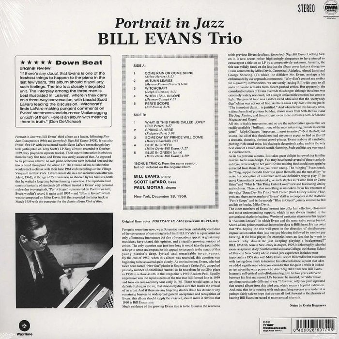 【WAXTIME預購】Bill Evans:Portrait In Jazz(黑膠唱片)-細節圖2