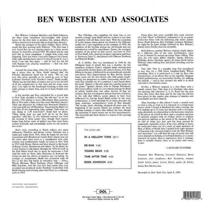 @【Dol】Ben Webster: Ben Webster And Associates (黑膠唱片)-細節圖2