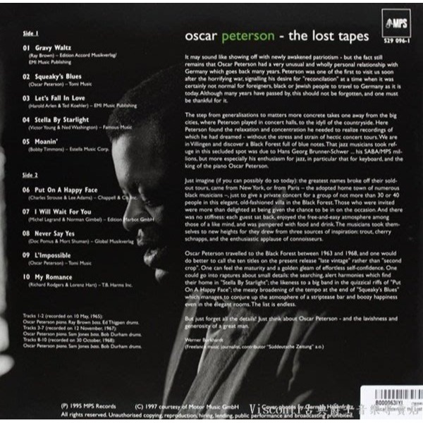 【Speakers Corner】Oscar Peterson Trio:The Lost Tapes(黑膠唱片)-細節圖2