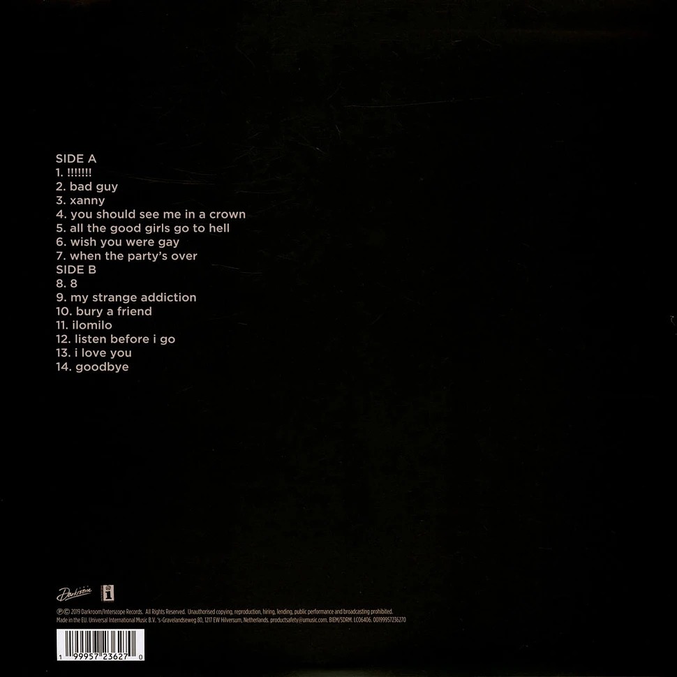 @【Interscope】BILLIE EILISH怪奇比莉:當我們睡了,怪事發生了(淺藍色彩膠)-細節圖3