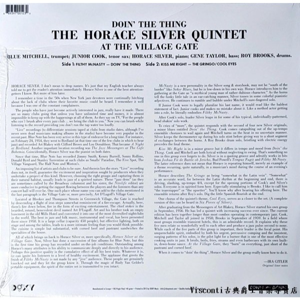 @【Down At Dawn】Horace Silver:Doin＇ The Thing-村門現場 (黑膠唱片)-細節圖2