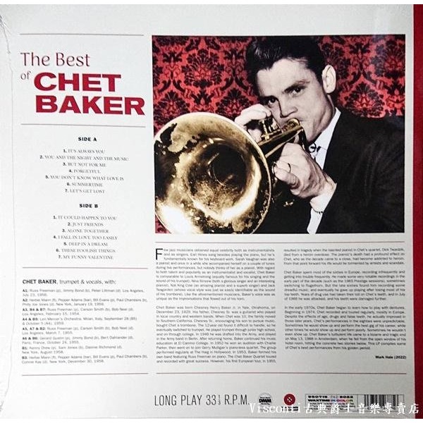 @【WAXTIME】The Best of Chet Baker查特.貝克:精選輯(限量彩膠)-細節圖2