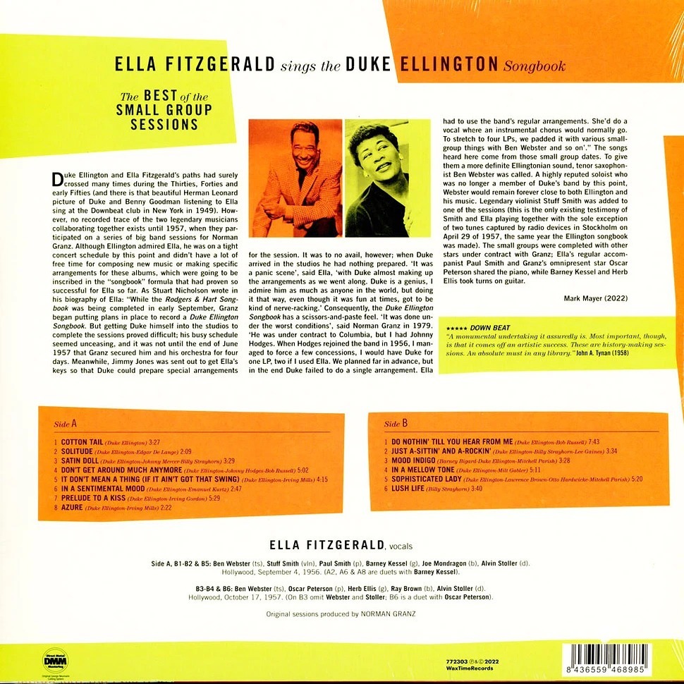 【WAXTIME預購】Ella Fitzgerald:The Duke Ellington Songbook 黑膠-細節圖2