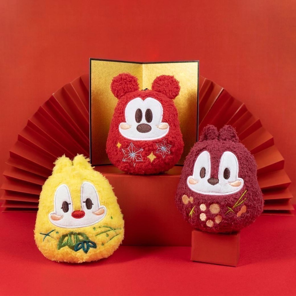 全新限量現貨 正版授權 7-11 迪士尼福到翁系列絨毛娃娃吊飾 米奇 奇奇蒂蒂-細節圖5