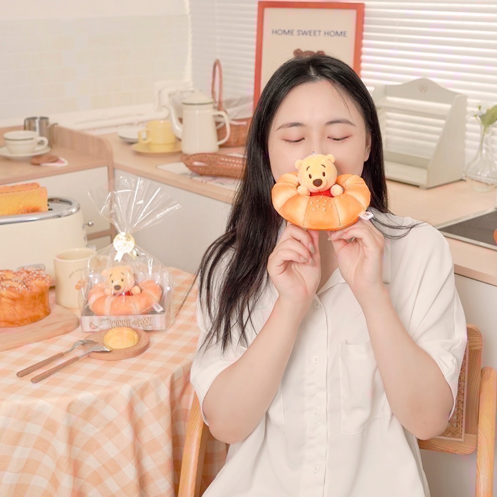 全新限量現貨+預購 7-11 午茶食光 小熊維尼牛角麵包 吊飾娃娃-細節圖4