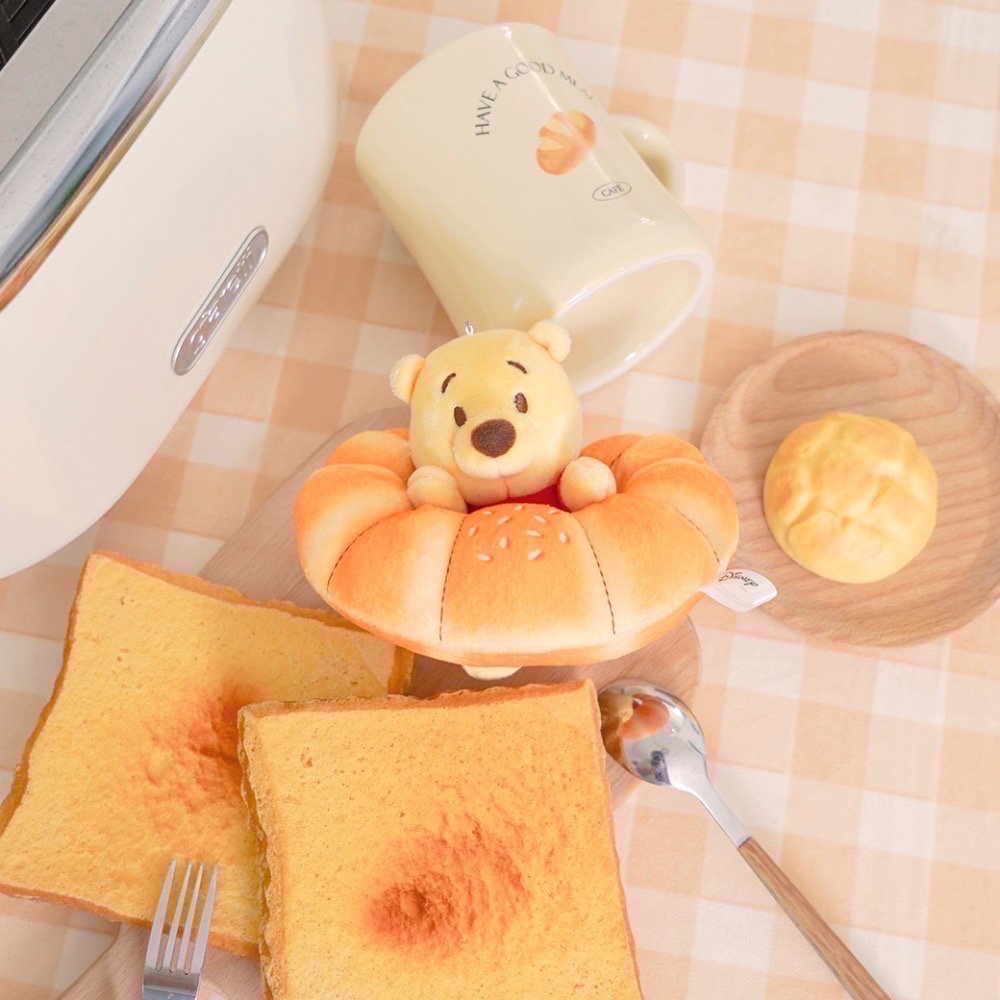 全新限量現貨+預購 7-11 午茶食光 小熊維尼牛角麵包 吊飾娃娃-細節圖7