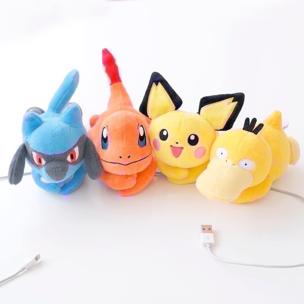 全新限量現貨 7-11 寶可夢集線器 皮丘 可達鴨 小火龍 利歐路 趴姿娃娃-細節圖8