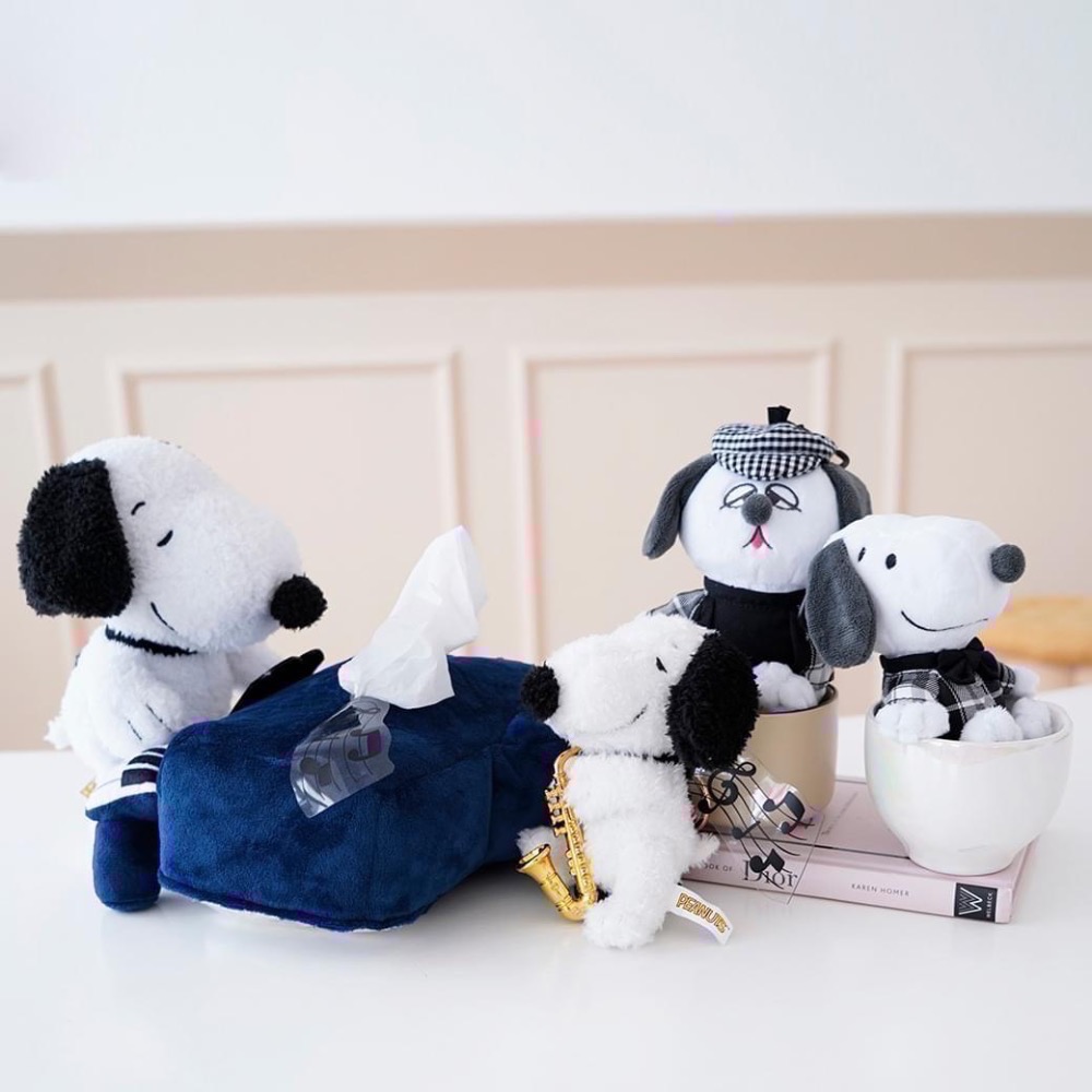 全新限量現貨+預購 7-11 經典格紋系列伸縮鑰匙圈 史努比 歐拉夫 絨毛娃娃 玩偶 史努比爵士樂手絨毛吊飾 面紙套-細節圖6