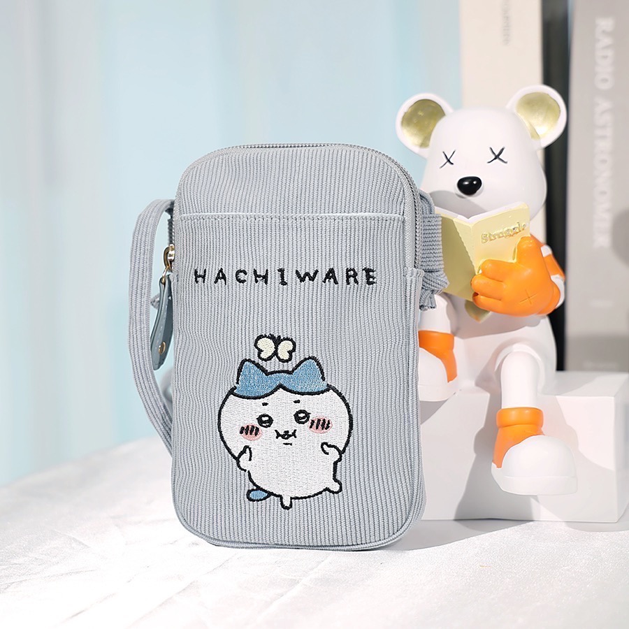 全新限量現貨 7-11 吉伊卡哇 粉萌登場 燈芯絨化妝包 兔兔 小八 斜背小包 收納包-細節圖4