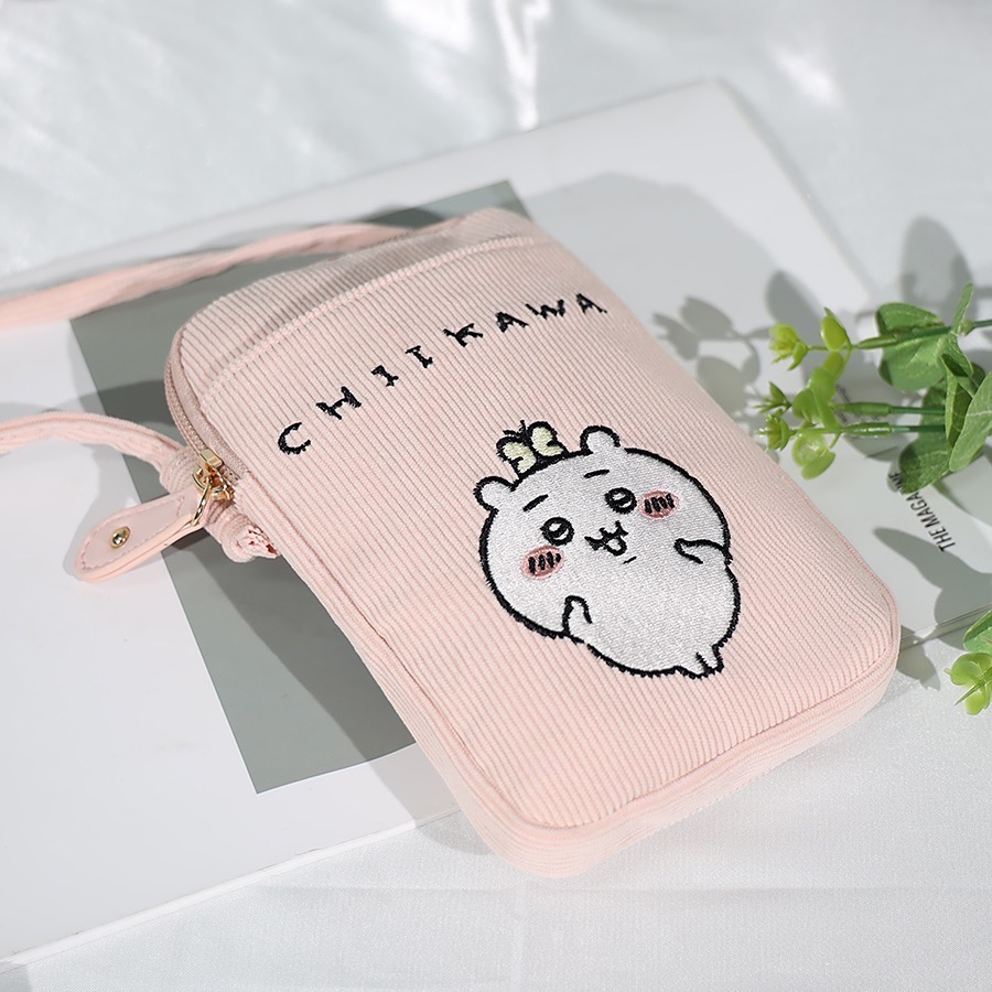 全新限量現貨 7-11 吉伊卡哇 粉萌登場 燈芯絨化妝包 兔兔 小八 斜背小包 收納包-細節圖5