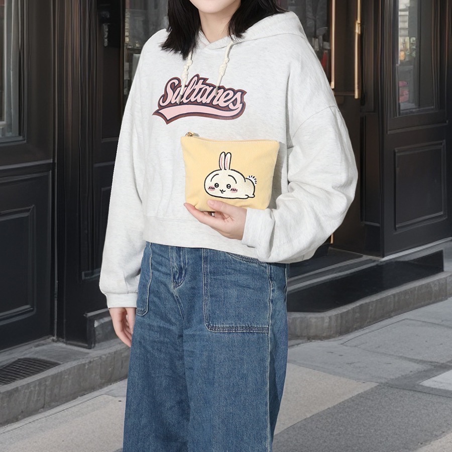 全新限量現貨 7-11 吉伊卡哇 粉萌登場 燈芯絨化妝包 兔兔 小八 斜背小包 收納包-細節圖10