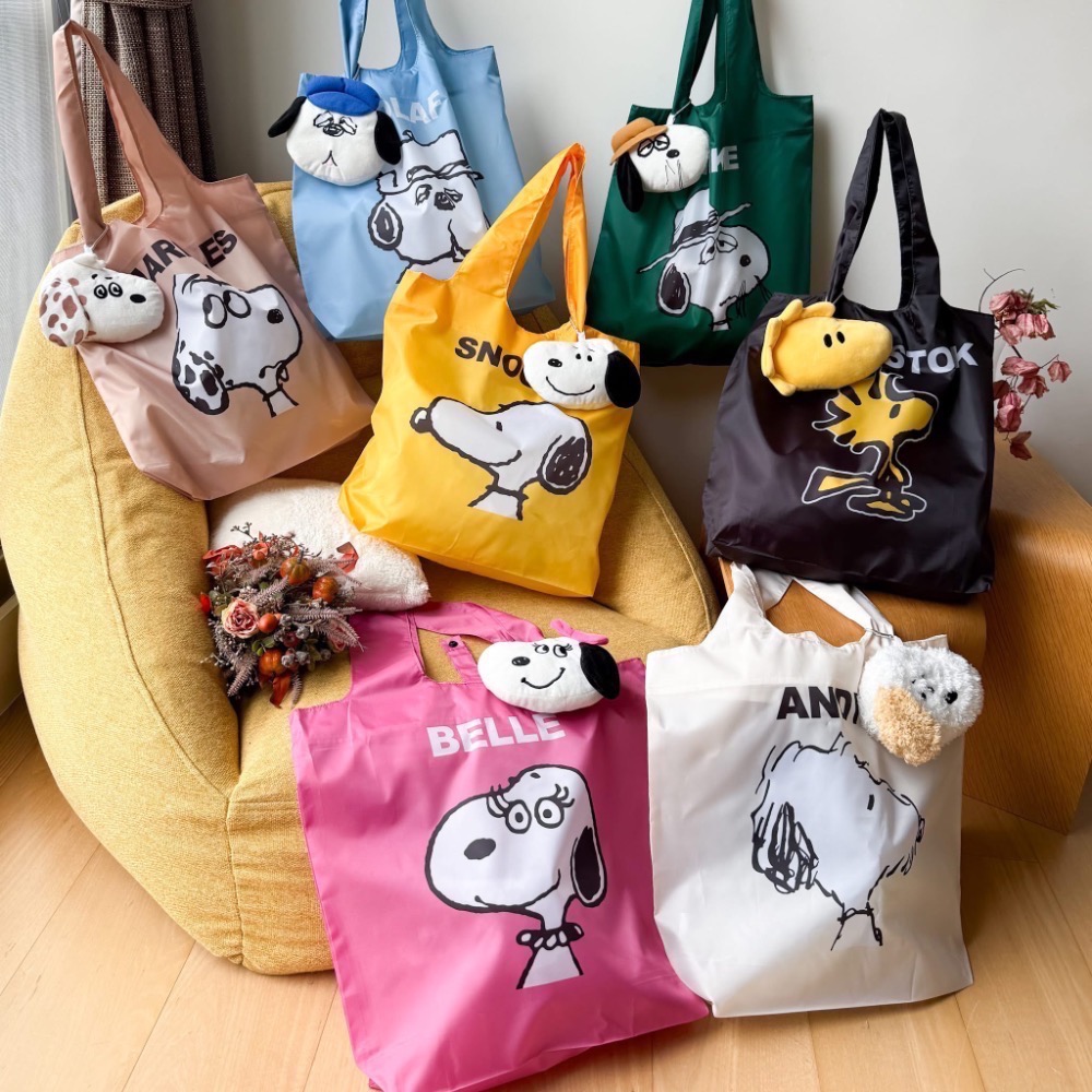 全新限量 7-11 史努比75週年紀念 絨毛布偶萬用提袋-細節圖2