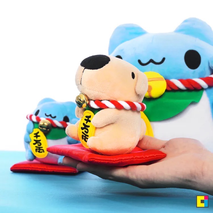 全新限量 正版授權 咖波屋代購 10cm 招財咖波 招財狗狗絨毛娃娃 招財咖波絨毛娃娃(黑金)-細節圖5