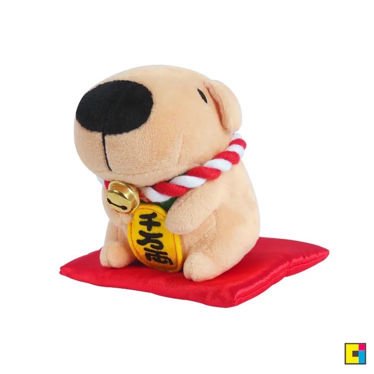 全新限量 正版授權 咖波屋代購 10cm 招財咖波 招財狗狗絨毛娃娃 招財咖波絨毛娃娃(黑金)-細節圖6