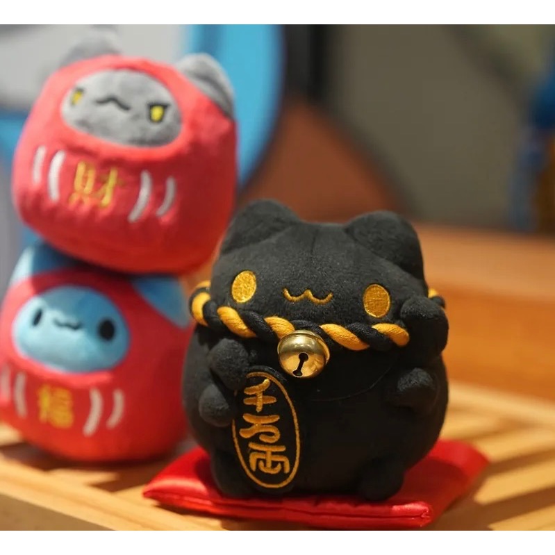 全新限量 正版授權 咖波屋代購 10cm 招財咖波 招財狗狗絨毛娃娃 招財咖波絨毛娃娃(黑金)-細節圖8