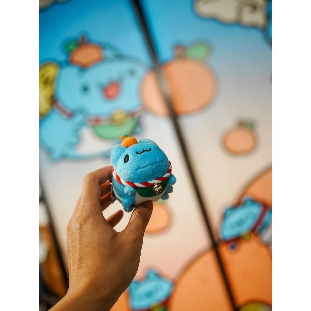 [貓貓蟲-咖波] 咖波屋限定 全新限量現貨 正版授權 招財咖波8cm絨毛娃娃 頭頂橘子-細節圖2