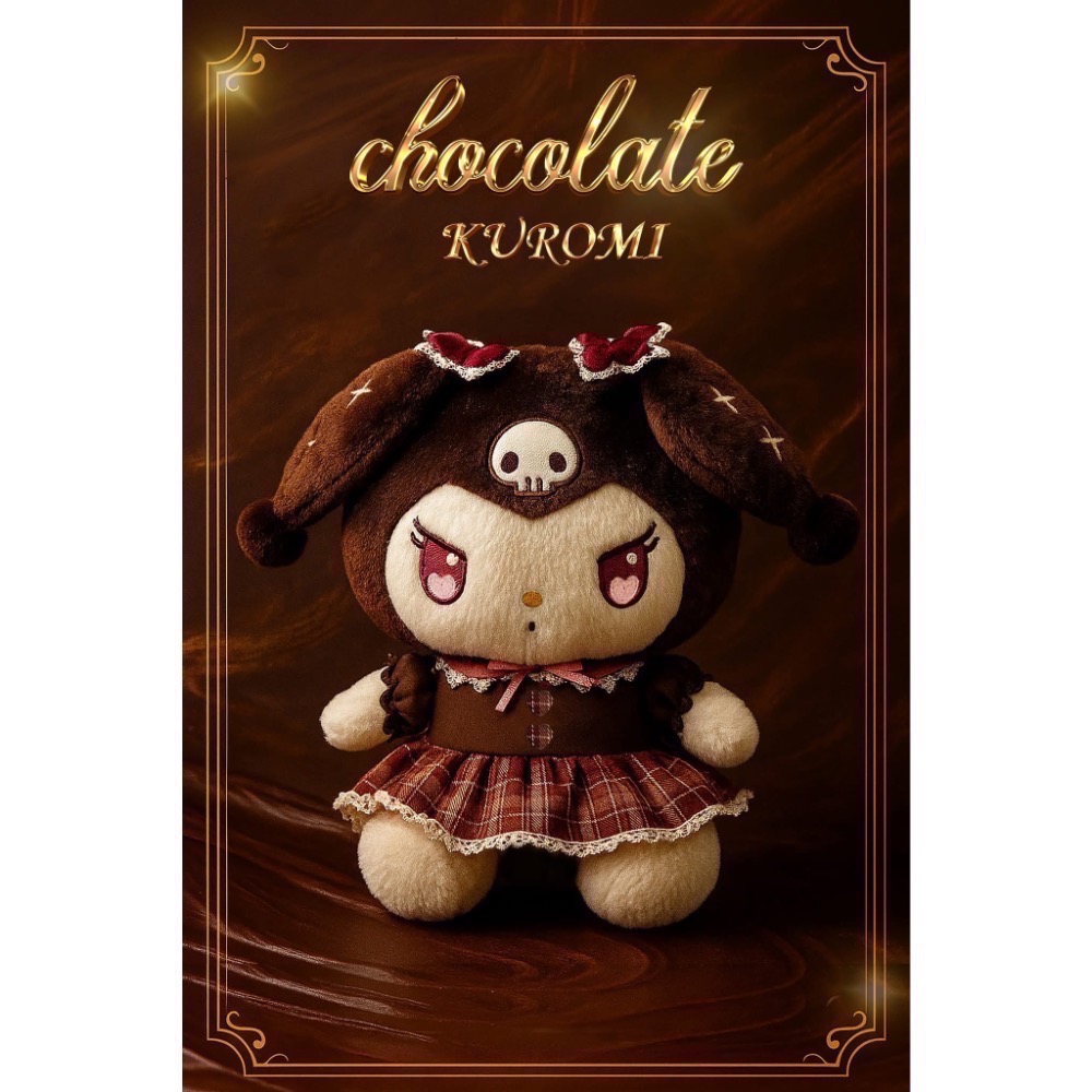全新限量現貨 正版授權 三麗鷗 25公分 巧克力系列 絨毛娃娃 酷洛米 Hello Kitty 玩偶 禮盒 生日 聖誕-細節圖2