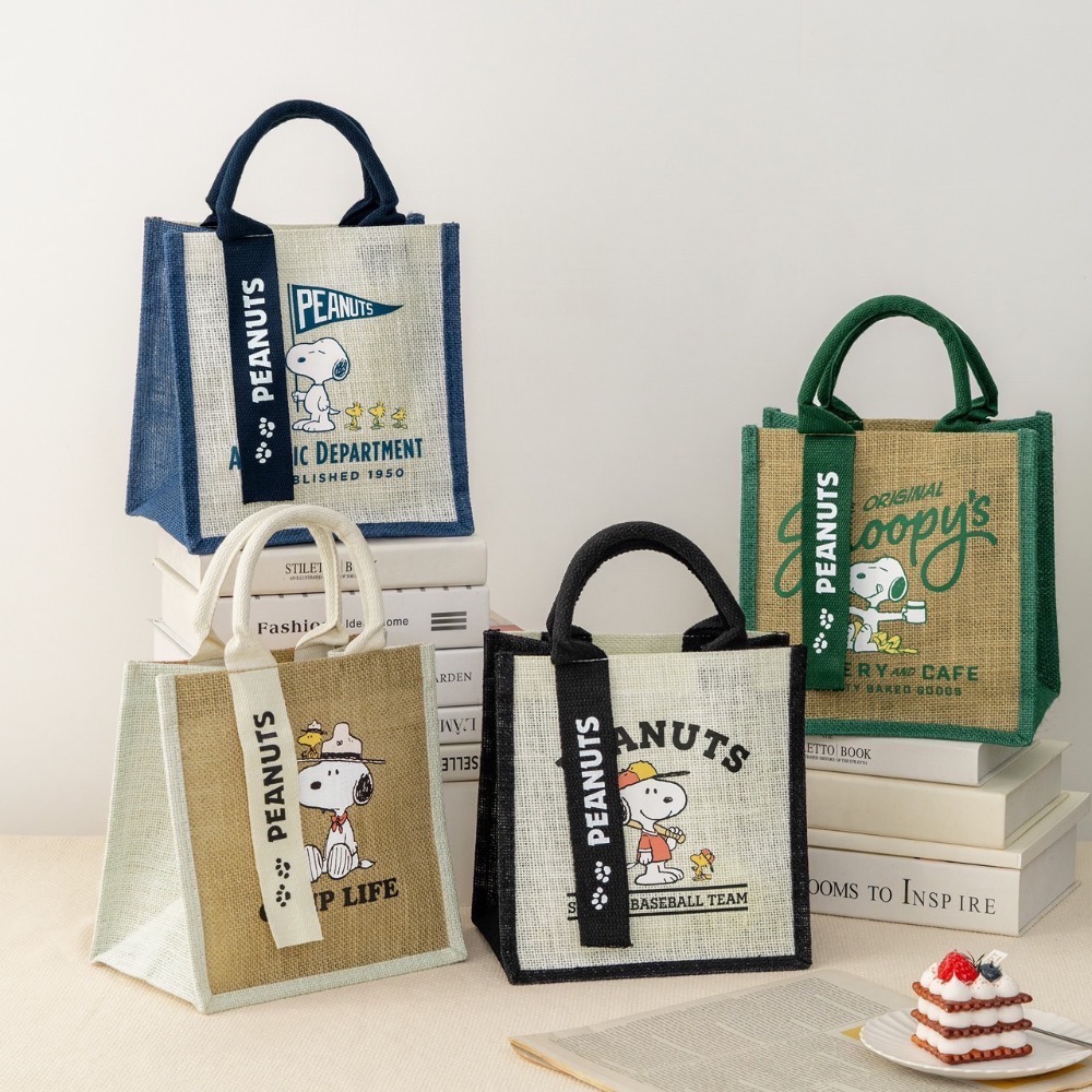 全新限量預購 正版授權 7-11 史努比出遊趣 斜背包 棉麻提袋 飲料袋-細節圖7
