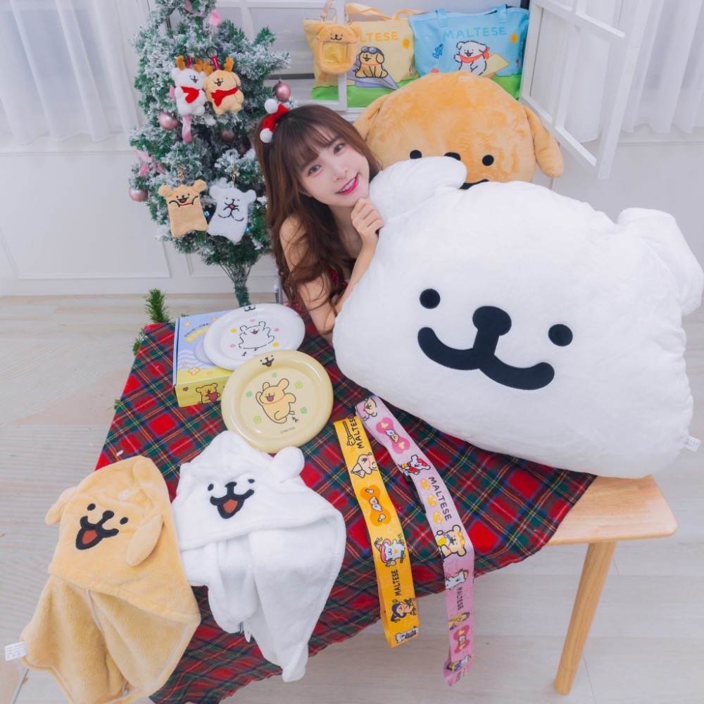全新限量 正版授權 7-11 線條小狗 療癒時光 絨毛抱枕 吊飾 證件套 痛包 乾髮帽 行李束帶 拉桿收納包-細節圖4