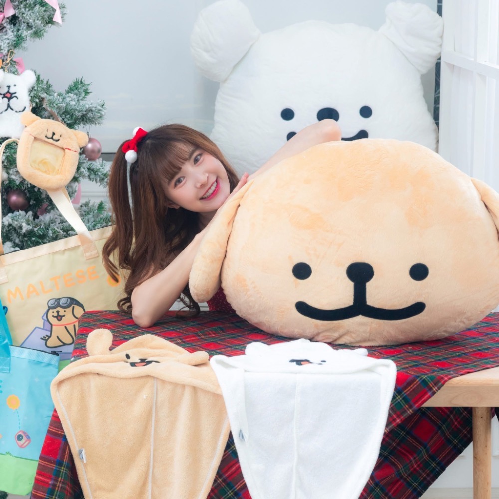 全新限量 正版授權 7-11 線條小狗 療癒時光 絨毛抱枕 吊飾 證件套 痛包 乾髮帽 行李束帶 拉桿收納包-細節圖7