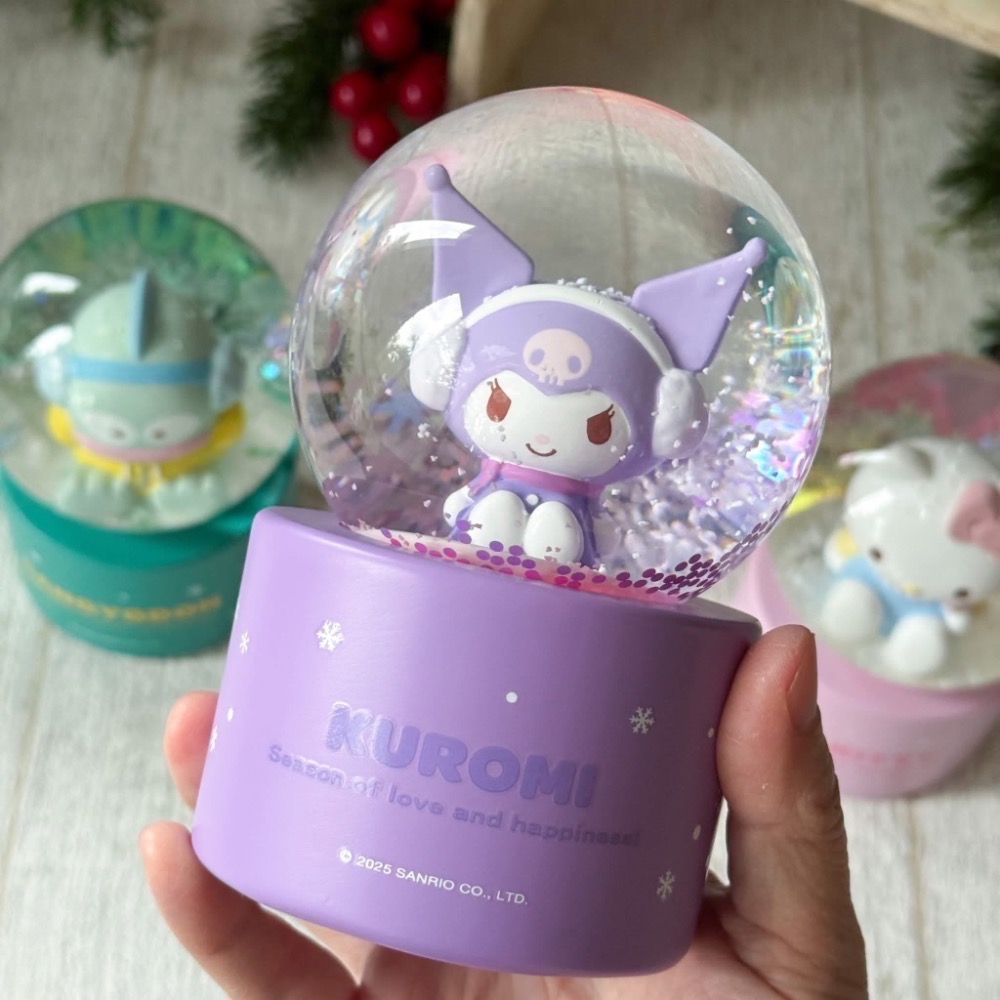 全新限量 正版授權 7-11  七彩夜燈水晶球 kitty 酷洛米 醜魚 維尼 奇奇蒂蒂 咖波 史努比 哆啦a夢-細節圖2