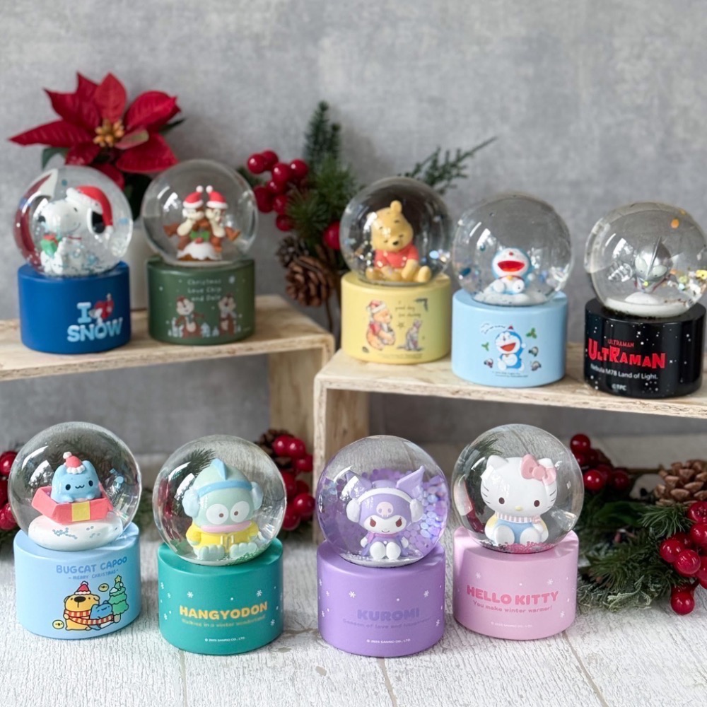 全新限量 正版授權 7-11  七彩夜燈水晶球 kitty 酷洛米 醜魚 維尼 奇奇蒂蒂 咖波 史努比 哆啦a夢-細節圖8