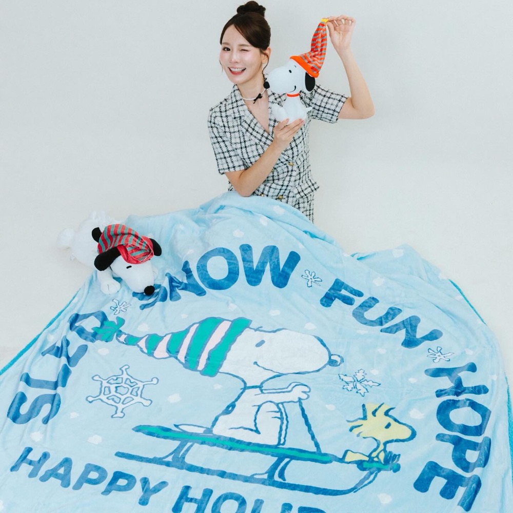 全新現貨 7-11 貓貓蟲咖波 史努比 2025聖誕福袋 立體造型布偶面紙套 雙材質 法蘭絨 羊羔絨 暖暖被-細節圖3